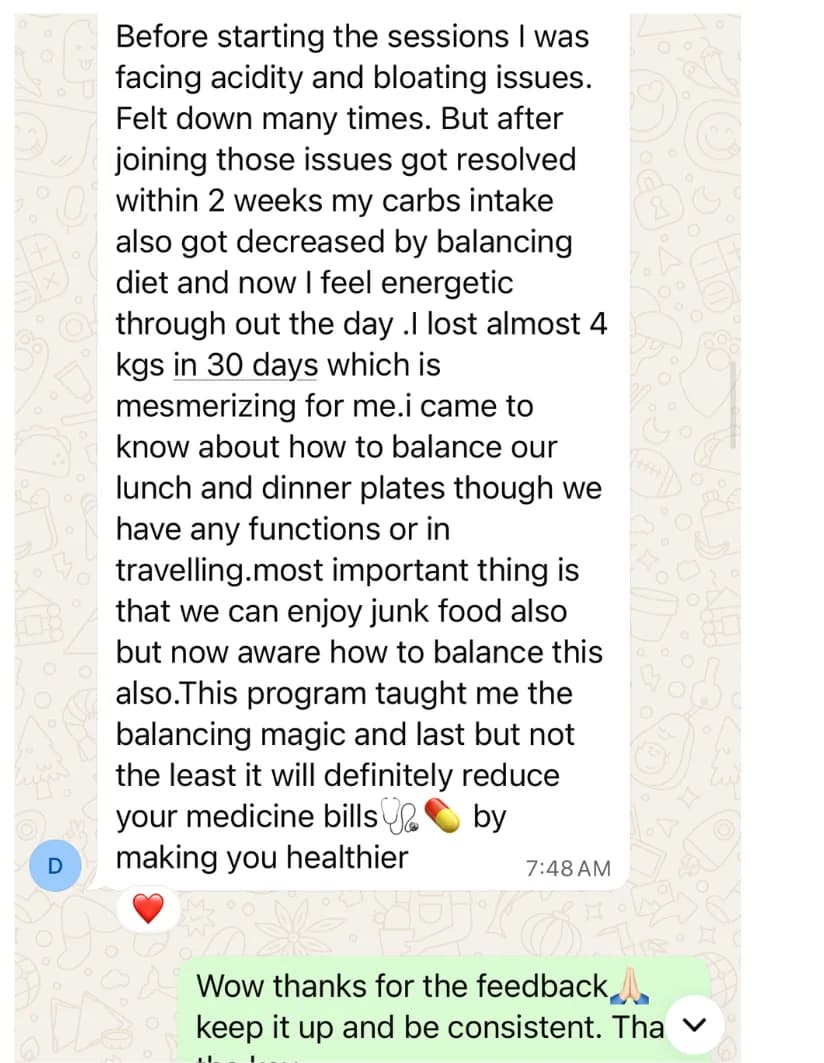 Ashwini's original WhatsApp message to coach Pooja